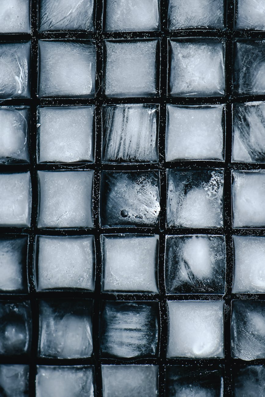 ice cubes in close up photography